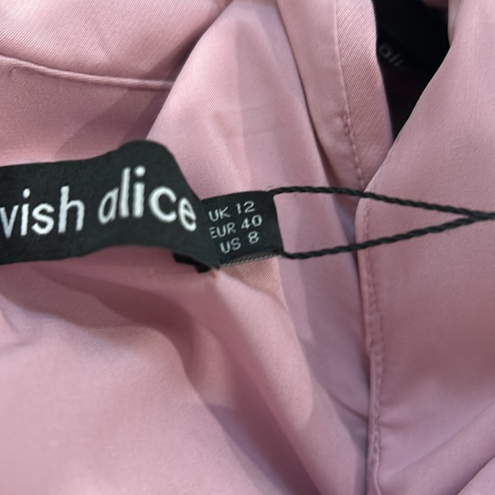 NWT Lavish Alice Pink Asymmetrical Ruffled Sheath Dress - Picture 5 of 5